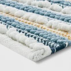 20"x32" Textured Bath Rug Aqua - Opalhouse™