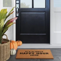 1'6"x2'6" It's Always Happy Hour Here Doormat Black - Opalhouseâ„¢