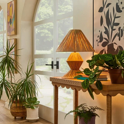 Faux Raffia Table Lamp Brown (Includes LED Light Bulb) - Opalhouse™ Designed With Jungalow™ - Image 2