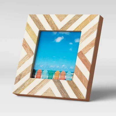 4" X 4" Resin And Wood Photo Frame - Opalhouse⢠- Image 2