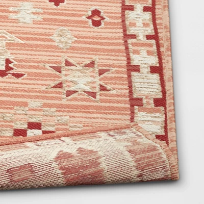 7'x10' Tapestry Rectangular Woven Outdoor Area Rug Red/Pink - Opalhouse⢠- Image 3