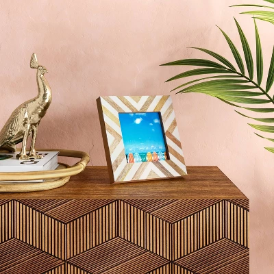 4" X 4" Resin And Wood Photo Frame - Opalhouseā¢