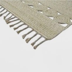 7' X 10' Braided Rectangle Tassels Outdoor Rug Neutral - Opalhouseā¢